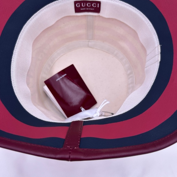 Women’s Gucci, striped canvas, bucket, hat, size large made in Italy - Picture 5 of 8